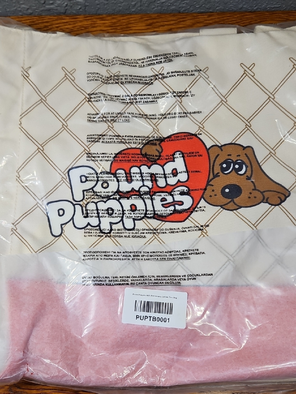 Loungefly Pound Puppies 40th Anniversary Canvas Tote Bag - Picture 3 of 4
